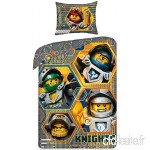 Lego Nexo Knights parure de lit réversible 100% Coton housse de couette 140x200 + Taie d'oreiller 70x90 Idée Déco Edition Limitée - B01N6WYMNT